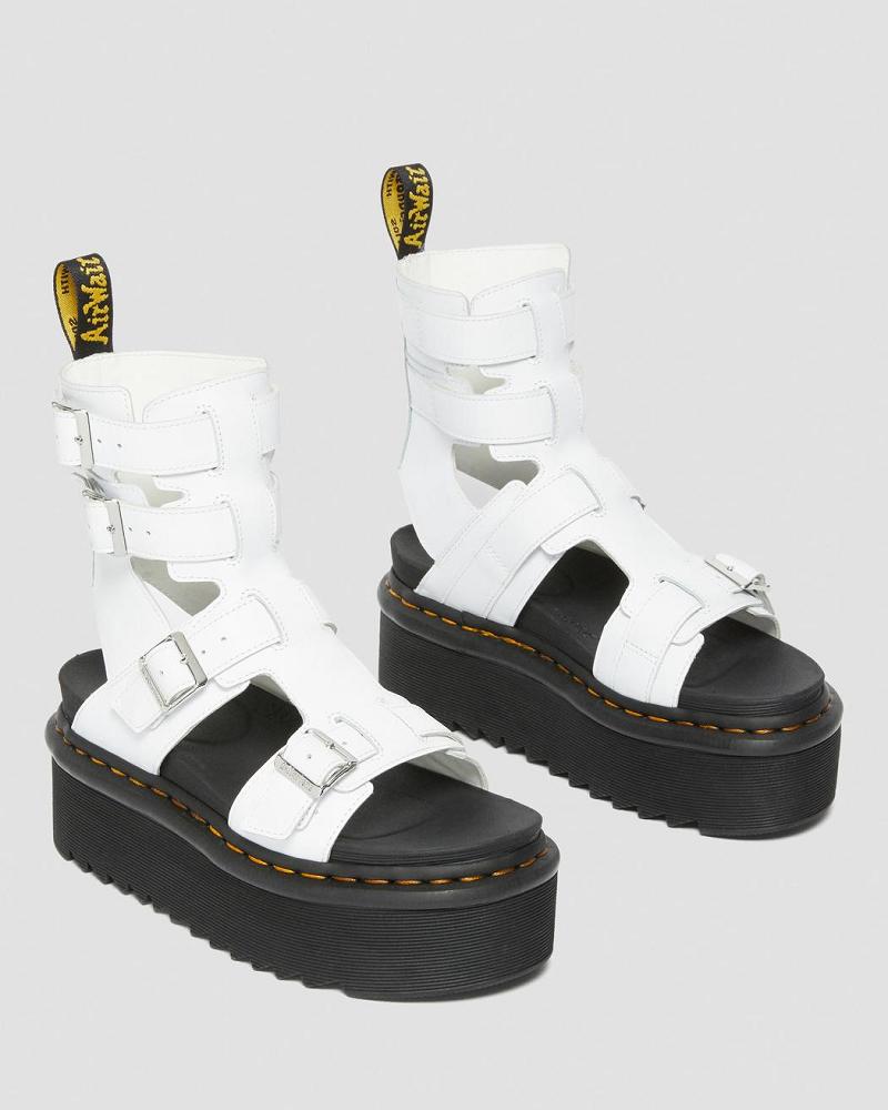 Dr Martens Giavanna Leren Platform Gladiator Sandalen Dames Wit | NL 490JPQ